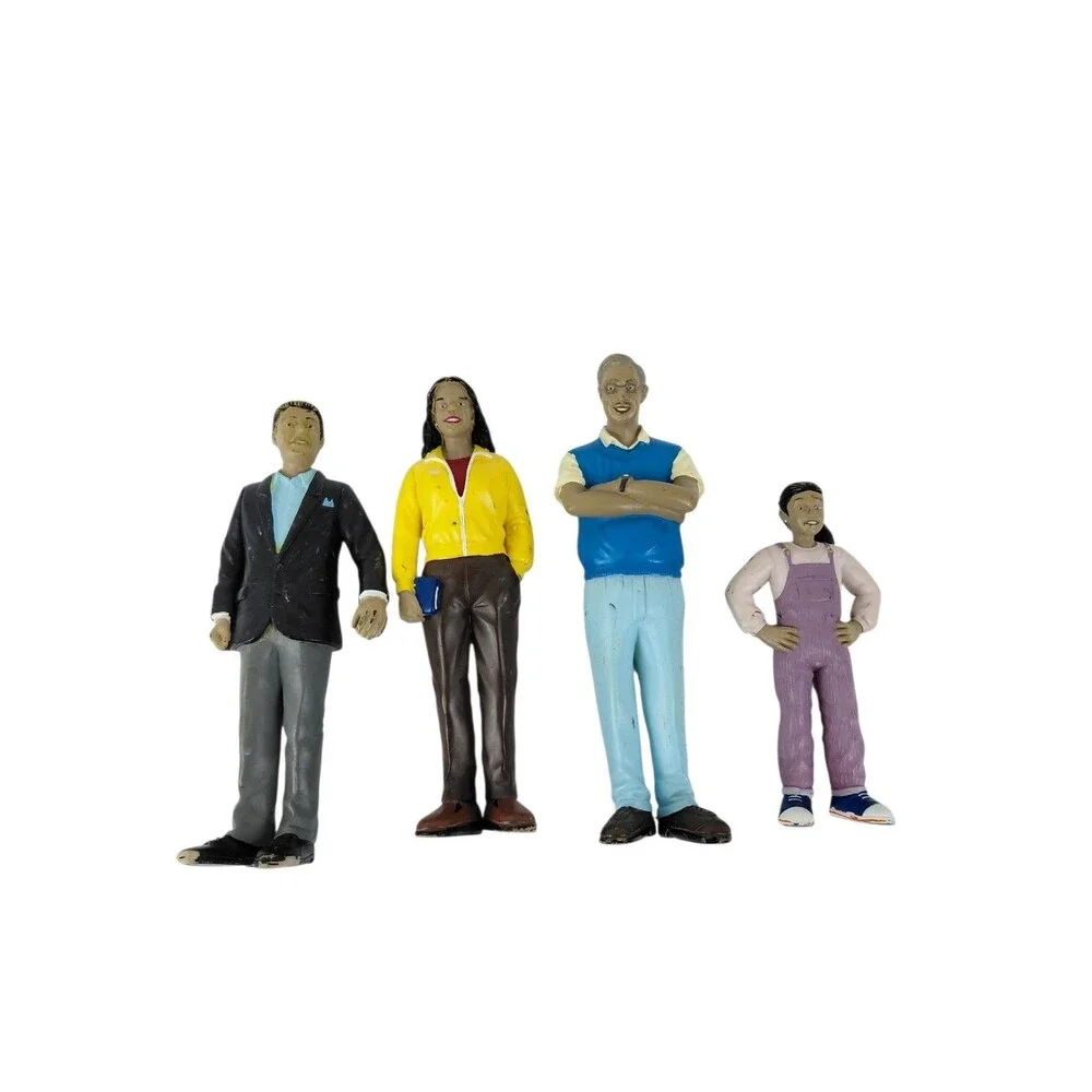 Lakeshore Block Play People Dollhouse Doll African American Mom Dad Girl Grandpa